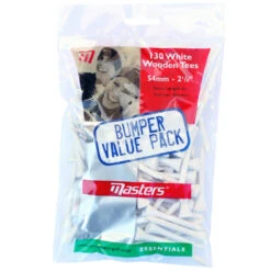 MastersGolf Masters Golf Mens White 110 Pack Of Wooden 54mm Tees