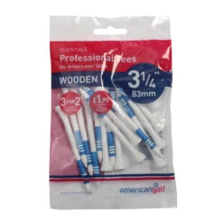 Americangolf AG Essentials 83mm Wooden Tees 15 Pack