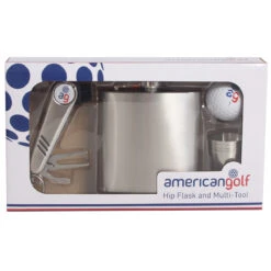 American Golf Hip Flask & Multi Tool Golf Gift Set