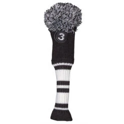 Fazer Black And White Pom Pom Knitted Golf Fairway Head Cover