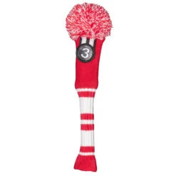 Fazer Red And White Pom Knitted Hybrid Head Cover