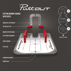 PuttOUT Grey And Red Mirror System -Golf Zone Shop American Golf 345641 35958 345641 3