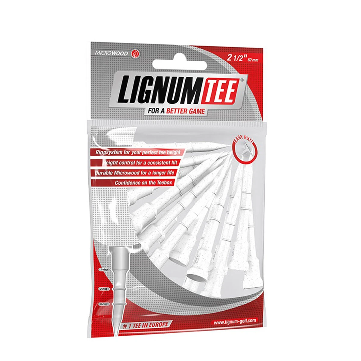 Lignum White Composite Pack Of 16 Wooden Tees 1 Lignum White Composite Pack Of 16 Wooden Tees