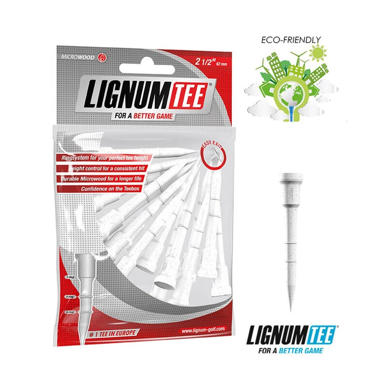 Lignum White Composite Pack Of 16 Wooden Tees 2 Lignum White Composite Pack Of 16 Wooden Tees - Image 2
