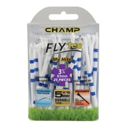 Champ White And Blue Stripe MyHite Fly Pack Of 25 Golf Tees