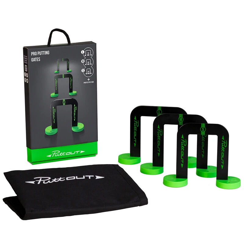 PuttOUT Black And Green Pack Of 3 Golf Pro Gate Set 2 PuttOUT Black And Green Pack Of 3 Golf Pro Gate Set - Image 2