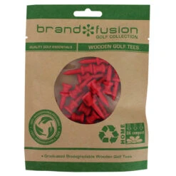 BrandFusion Red Graduated Biodegradable Wooden Golf Tees