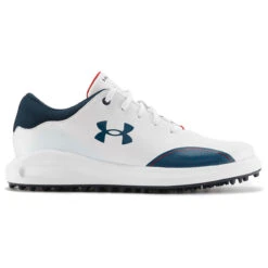 Under Armour Kids White And Navy Blue Colour Block Draw Sport Junior Golf Shoes