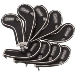 PRO TEKT Pro-Tekt Silver And Black Graphite Golf Zip Iron Head Covers | American Golf