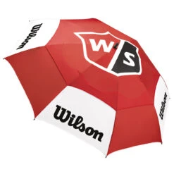 Wilson Staff White And Red Long Lasting Logo Print Tour Umbrella