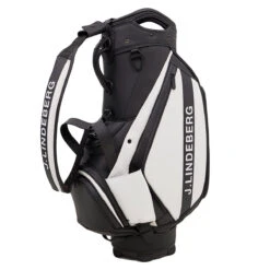 J Lindeberg J.Lindeberg Black And White Plain Staff ST Golf Cart Bag