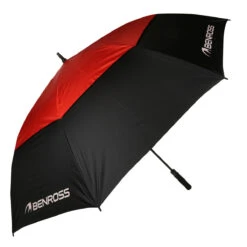 Benross Black And Red Lightweight Plain Double Canopy Golf Umbrella
