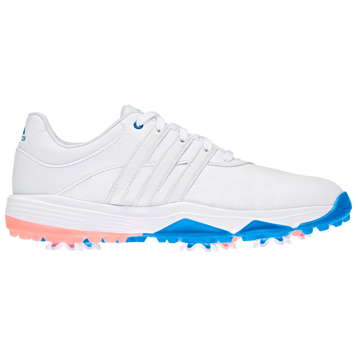Adidas Golf Tour360 Kids White And Blue Lightweight 22 Junior Regular Fit Golf Shoes 1 Adidas Golf Tour360 Kids White And Blue Lightweight 22 Junior Regular Fit Golf Shoes