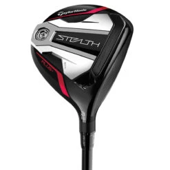 TaylorMade Mens Black And Red Stealth PLUS+ Project X Hzrdus Stiff Right Hand Golf Fairway Wood