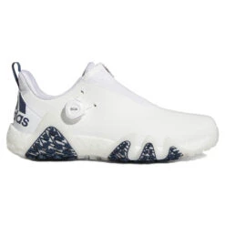 Adidas Golf Mens White And Navy Blue Codechaos 22 BOA Spikeless Regular Fit Golf Shoes