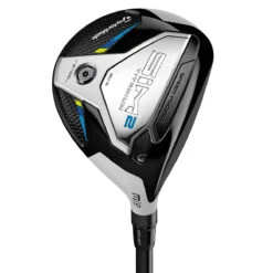 TaylorMade Mens Black And White SIM2 Titanium Right Hand Graphite Stiff Golf Fairway