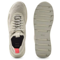 Hugo Boss Grey Titanium Running-Style KNSTA Spikeless Golf Trainers -Golf Zone Shop American Golf 408701 100876 408701 2