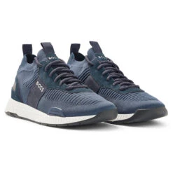 Hugo Boss Dark Blue Titanium Running-Style KNSTA Spikeless Golf Trainers