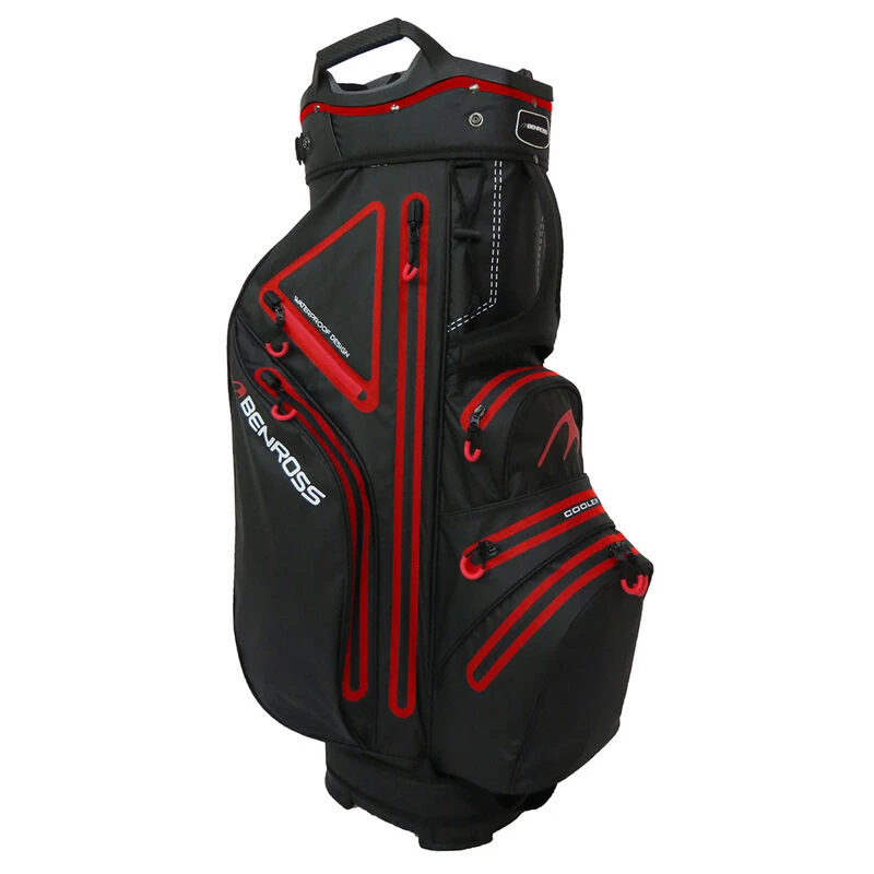Benross Black And Red Waterproof PROTEC 2.0 Golf Cart Bag | American Golf 2 Benross Black And Red Waterproof PROTEC 2.0 Golf Cart Bag | American Golf - Image 2