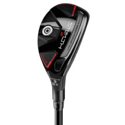 TaylorMade Men's Black And Red STEALTH 2 Plus Rescue Stiff Mitsubishi Kai'Li Right Hand Golf Hybrid