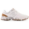 New Balance Men's White And Brown Waterproof Brighton Spiked Golf Shoes