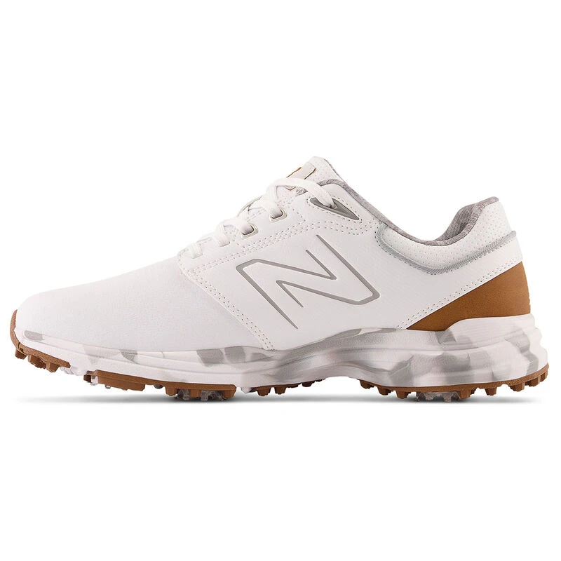 New Balance Men's White And Brown Waterproof Brighton Spiked Golf Shoes 2 New Balance Men's White And Brown Waterproof Brighton Spiked Golf Shoes - Image 2